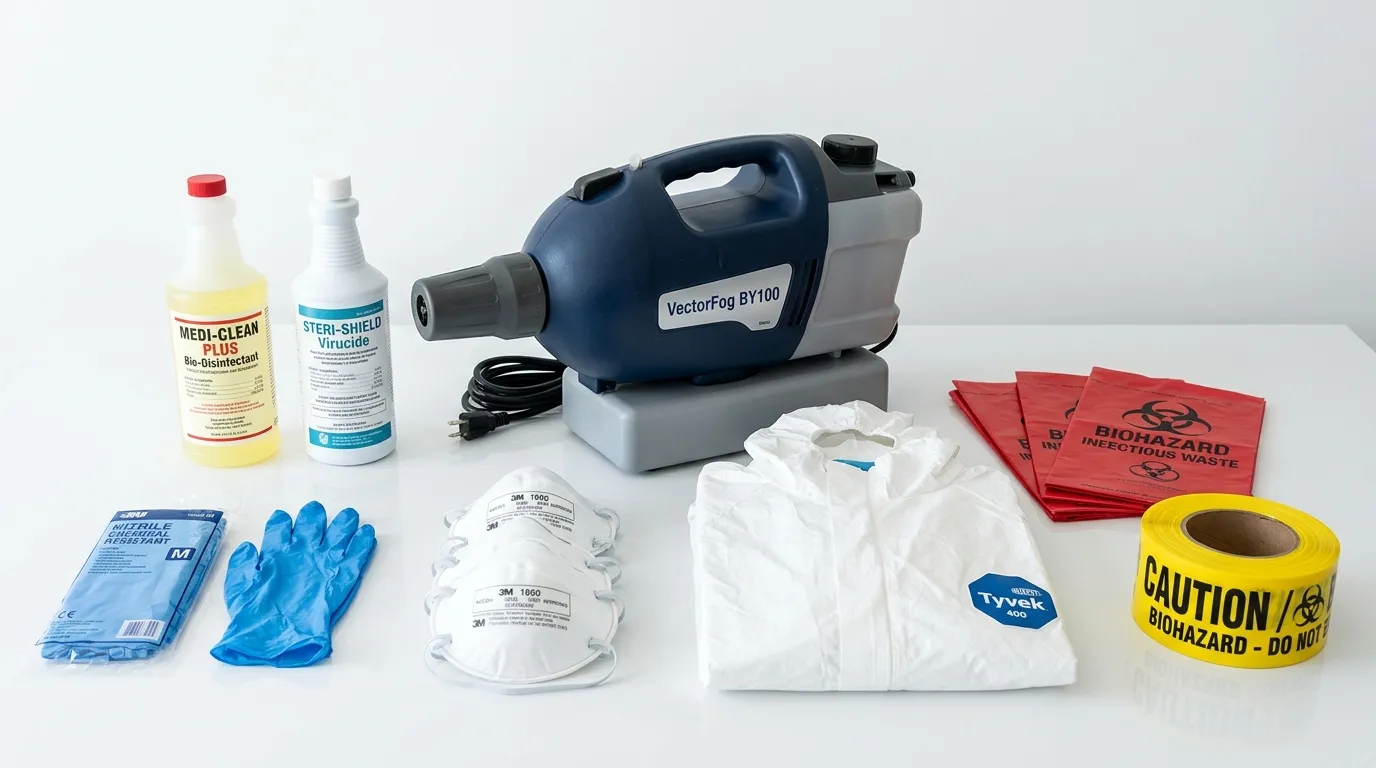 Professional biohazard remediation crew working in Matteson